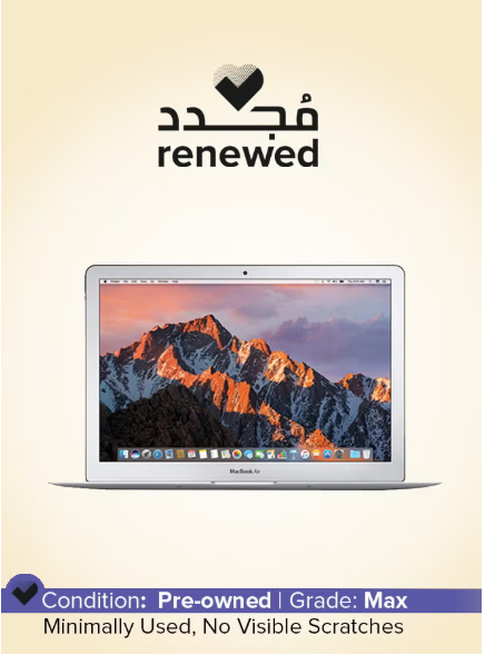 Renewed - Macbook Air A1466 (2015) Laptop With 14-Inch Display,Intel Core i5 Processor/5th Gen/8GB RAM/128GB SSD/1.5GB HD Graphics English Silver