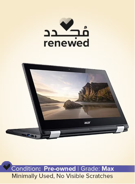Renewed- Acer Chromebook R11 2-in-1 Convertible with 11.6" Touchscreen, Intel Celeron, 4GB RAM, 16GB SSD, and Google Play Store – Black.